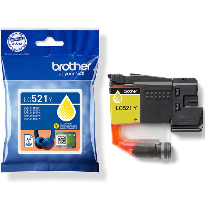 Brother Cartucho de Tinta LC521Y Amarillo Brother Cartucho de Tinta LC521Y Amarillo